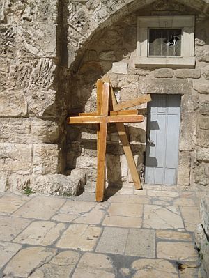 Crosses in Jerusalem Courtyard of Holy Sepulchre