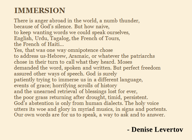 Immersion by Denise Levertov